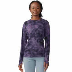 Mountain Hardwear Mountain Stretch Long Sleeve Crew Women's in Blurple Ice Dye Print